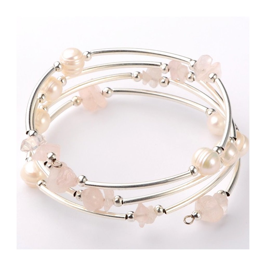 3 For $20 Freshwater Pearl Pink Quartz Bracelet